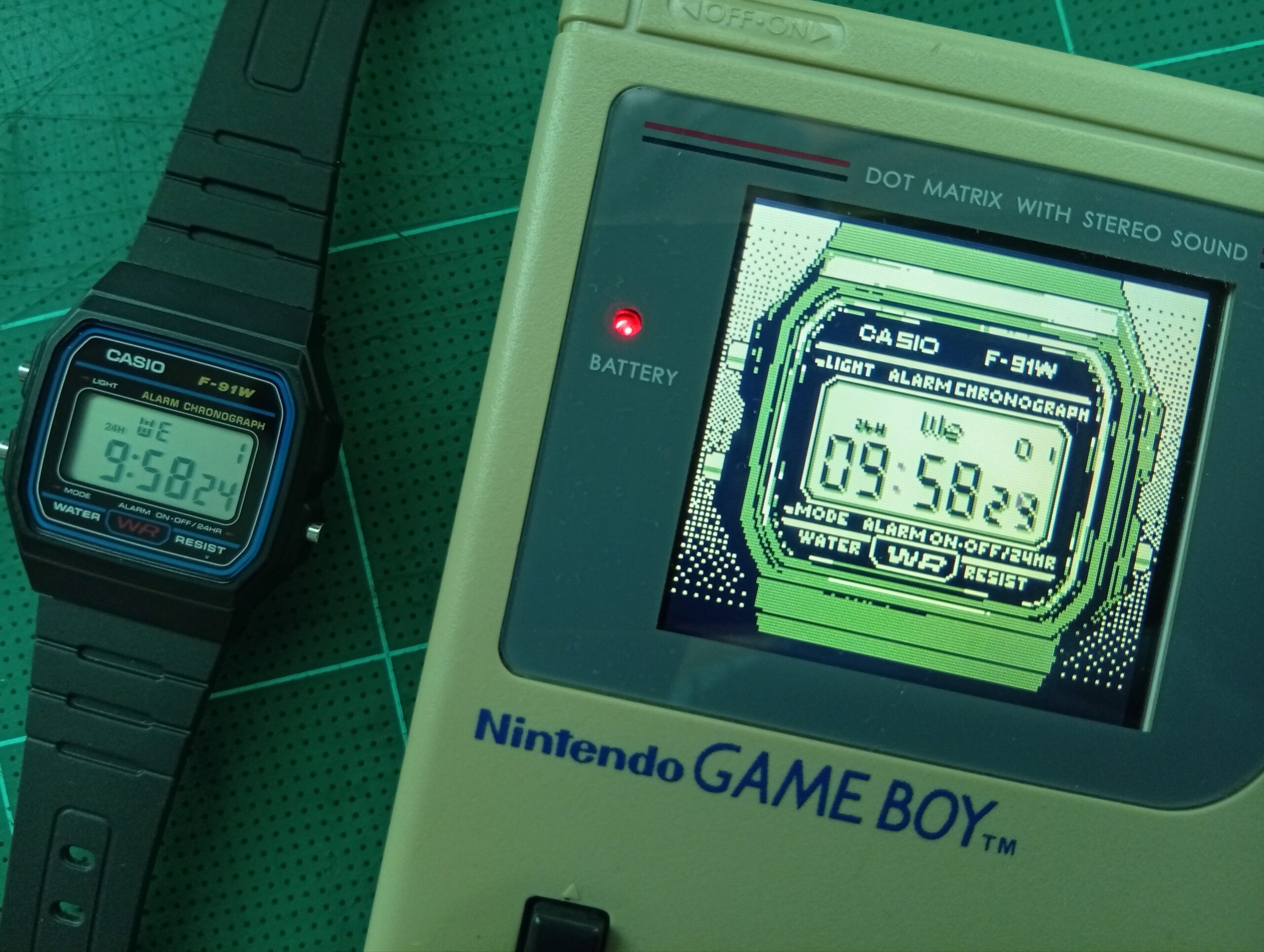 Building a Casio F-91W Style Desk Clock on the Classic Game Boy with C and GBDK
